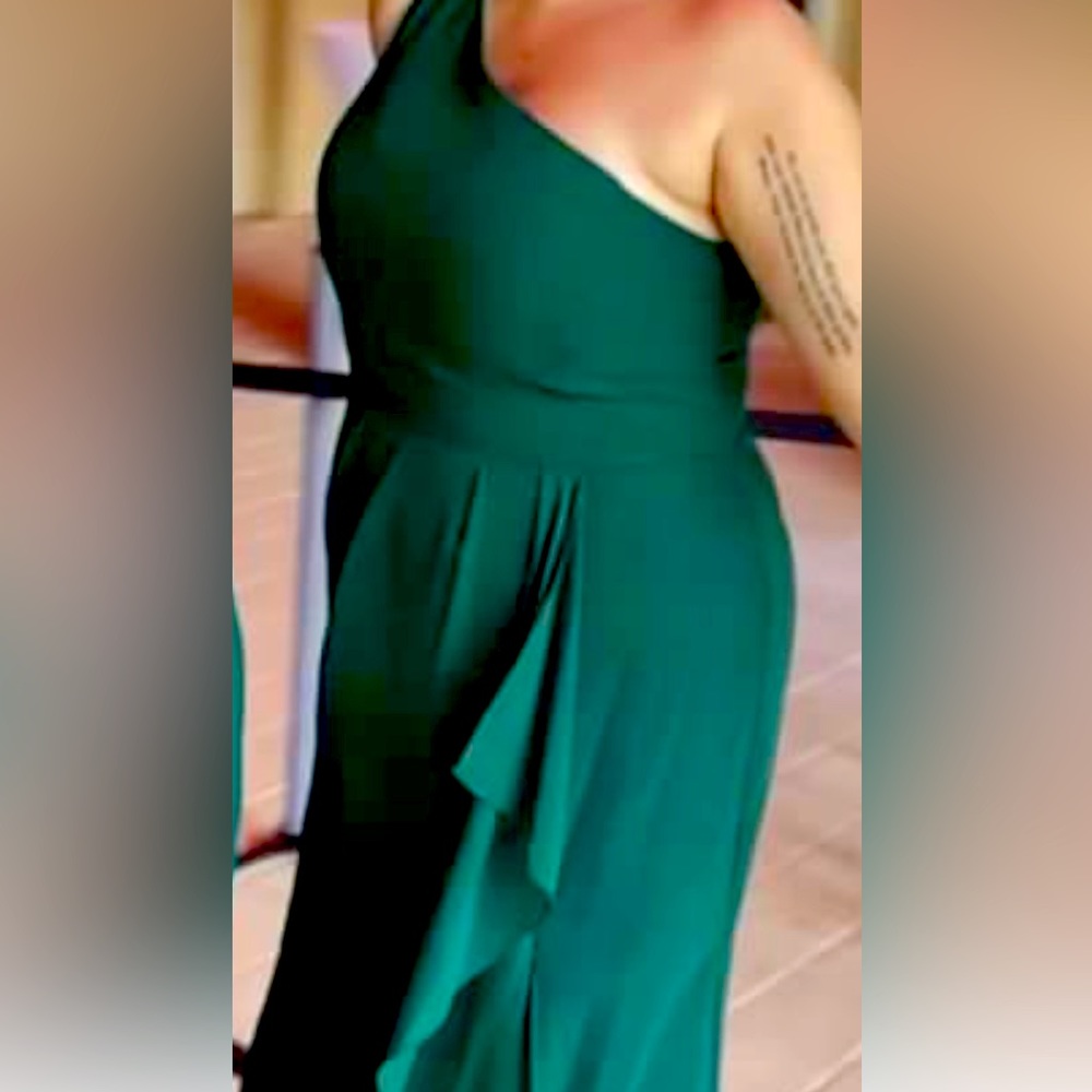 David’s Bridal Chiffon Dress in Juniper